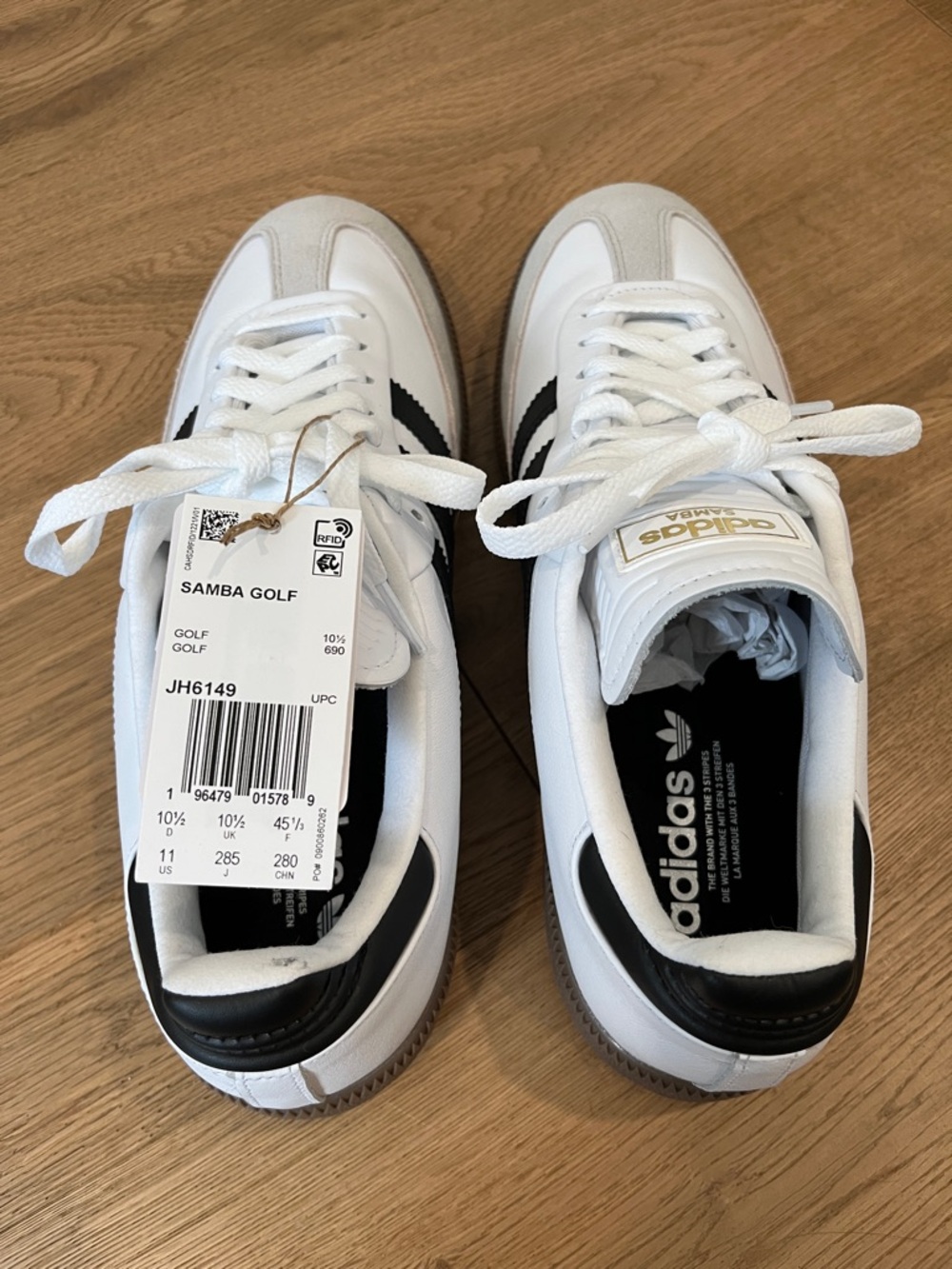 Men's Adidas Golf Originals Men's Samba Spikeless Golf Shoes - Picture 8 of 9